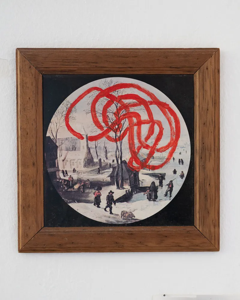 Bruegel's winter brain — handprinted wearable art by Mascha Rodigina, Cologne