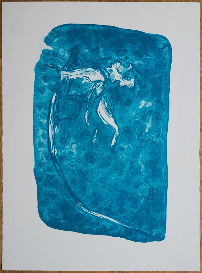 A flower for my mom — view 4, handprinted by Mascha Rodigina, Cologne