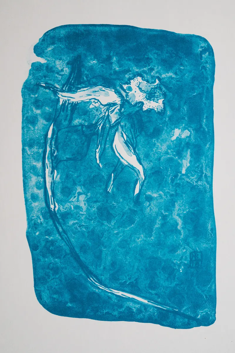 A flower for my mom — view 1, handprinted by Mascha Rodigina, Cologne